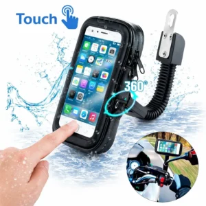 Soporte Celular Moto Bicicleta Impermeable 360° Espejo Táctil