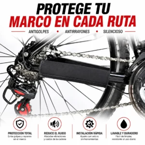 Protector de Cadena en Neopreno para Marco de Bicicleta | Funda Lavable de Alta Resistencia