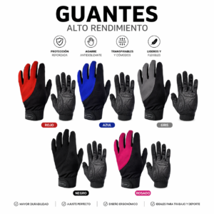 Guantes Deportivos Antideslizantes MTB BMX Moto Enduro Transpirables Ajuste Velcro Unisex