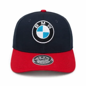 Gorra BMW Motorsport Racing Snapback Azul Roja Visera Curva Ajustable Premium