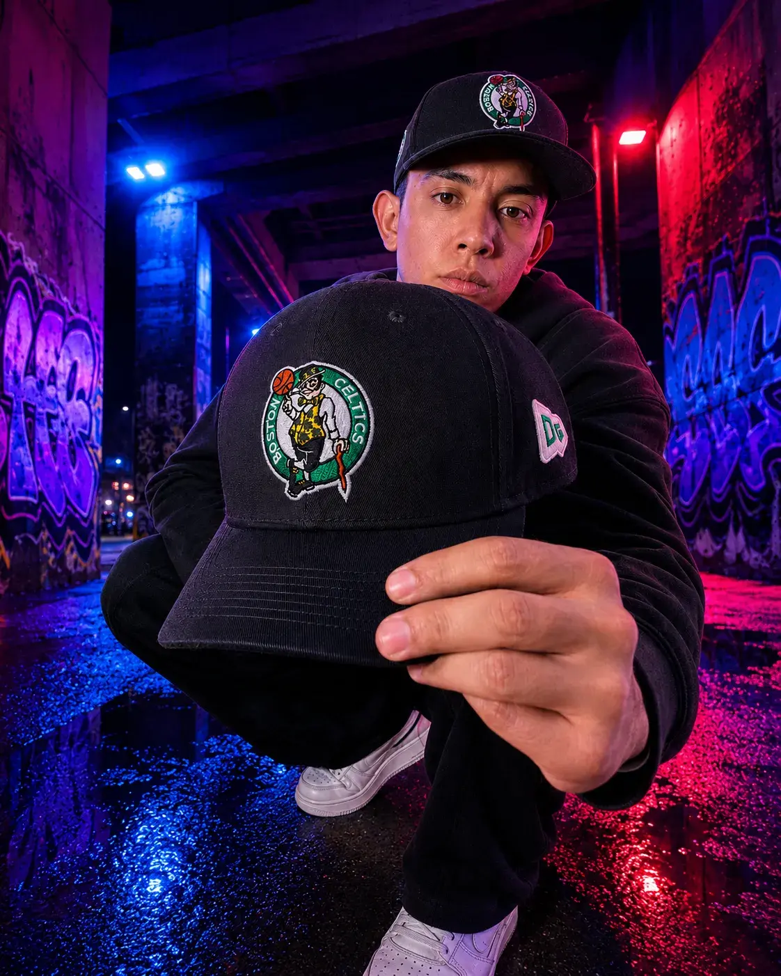 Gorra Boston Celtics Negra Snapback Visera Curva Logo Bordado Ajustable Premium - Image 3