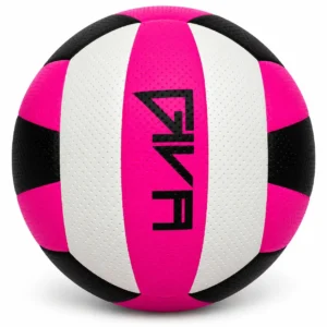 Balón de voleibol GIVA VGB-10 tamaño 5 fucsia, blanco y negro con logo GIVA visible