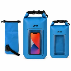 Bolsa impermeable porta celular GV807 azul de 2 litros en vista compacta