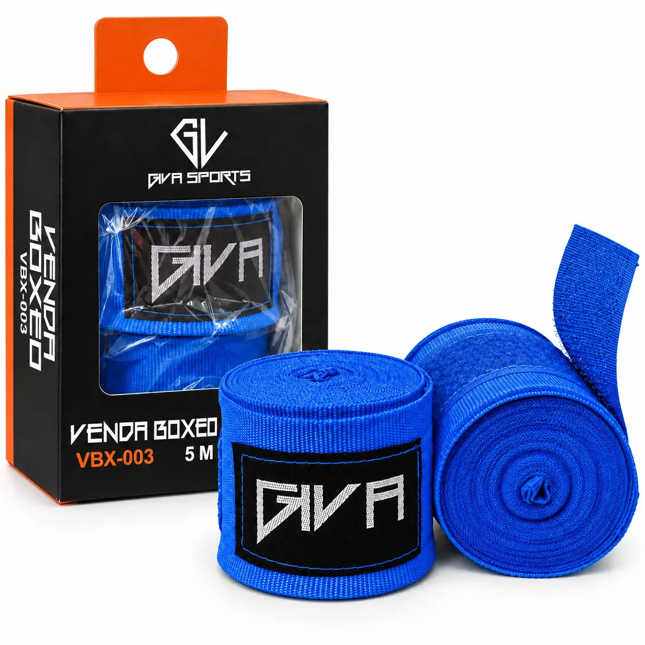 Venda de boxeo GIVA Sports VBX-003 azul rey de 5 metros, pack por par